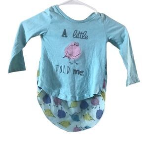 Young and awesome blue size 3 toddler long sleeve graphic blouse